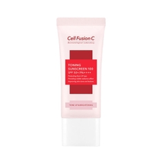 KEM CHỐNG NẮNG CELL FUSION C - BRIGHTENING TONE UP - HỒNG CAM MẪU MỚI - SÉT 35ML + SAMPLE