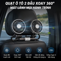(KH) (Bộ 2 quạt) Quạt đôi mini cắm cổng USB 12V tặng kèm sáp thơm