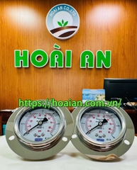 Đồng hồ áp suất D63mm vỏ inox chân đồng ren sau 1/4”NP