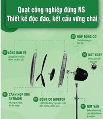 Quạt đứng công nghiệp IFAN NS-75-3 lá