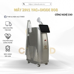 Máy 2in1 YAG + Diode 808 (Máy Mẫu Giao Diện + Công suất, Điều khiển kiểu mới)