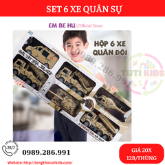 Set 6 xe quân sự XLQ-6T(12 bộ/thùng)