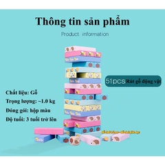 Rút gỗ màu con vật (40 bộ/thùng)