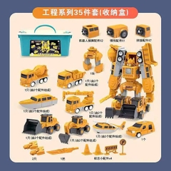 Bộ Xe Công Trình biến hình Robot 35pcs VÀNG mã 856-35