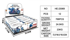 Bộ xếp hình xe cảnh sát đặc biệt 12 mẫu mã HE-23069 (Bán lốc 12 hộp)
