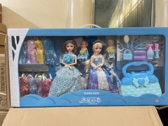 Set 4 Búp bê Elsa trang điểm túi xách nhiều váy 125-73(18 bộ/thùng)