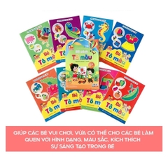 Bộ tô màu cho bé 4-5 tuổi, theo chủ để, bộ 8 cuốn