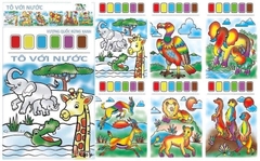 Tranh tô màu khô, màu được ép khô trên từng trang giấy ( tệp 6 tờ)