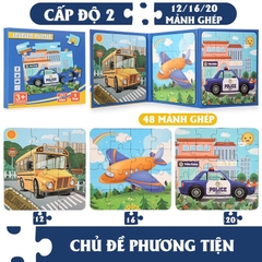 Xếp Hình nam Châm Puzzle tranh ghép 3in1 (40 bộ/thùng)