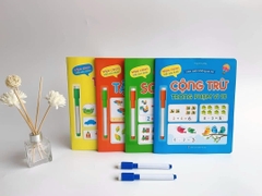Bộ làm toán không sợ sai 4 cuốn tặng kèm 2 bút có đầu xóa