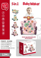 Xe tập đi 5in1 Xanh/hồng mã 999M