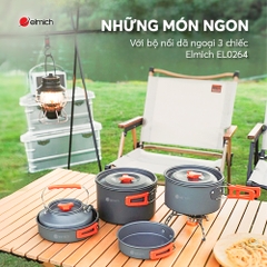 Chiên xào dễ dàng, sáng tạo đủ món với bộ nồi dã ngoại 3 chiếc Elmich EL-0264
