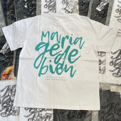 Áo Maria Ge De Bien Trắng Chữ Xanh