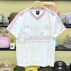 Áo New Era Trắng Sọc Hồng