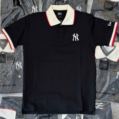 Áo New Era Polo Đen Viền Begie Đỏ