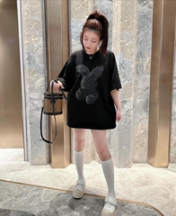 ÁO THUN ADLV FUZZY RABBIT ĐEN
