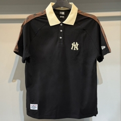 Áo New Era Polo Đen Viền Nâu NY