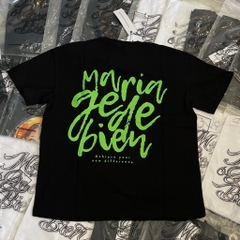 Áo Maria Ge De Bien Đen Chữ Xanh Lá