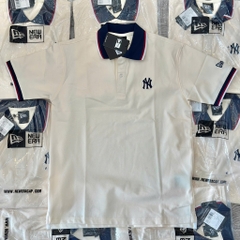 Áo New Era Polo Begie NY Viền Xanh Đỏ