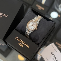 Carnival Wrist Watch White Rose Gold Size 33