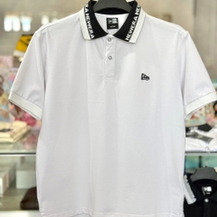 áo new era polo trắng viền đen