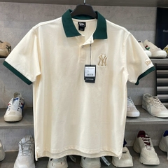 Áo Polo Begie Cổ Xanh Lá