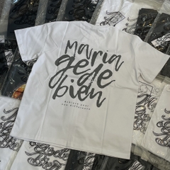 Áo Maria Ge De Bien Trắng Chữ Xám