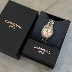 Carnival Wrist Watch 8131L Rose White Diamond Size 33