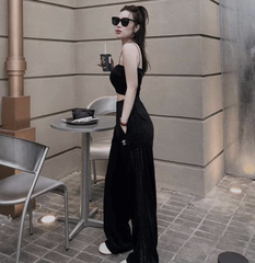 Quần Adidas Wide Leg Pants Black [ FM1740 ]