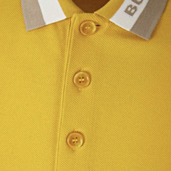 Áo Polo Nam Burberry Yellow Contrast-Collar Pique