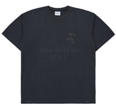 ADLV EMBOSSING SCRIPT LOGO SHORT SLEEVE T-SHIRT CHARCOAL