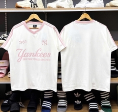 Áo New Era Trắng Sọc Hồng