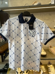 Áo New Era Polo New york Trắng cổ xanh