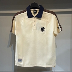 Áo New Era Polo Begie Viền Nâu NY