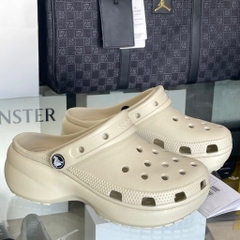 Dép Crocs Classic Platform Clog Bone