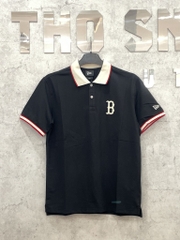 Áo New Era Polo Đen Viền Trắng Đỏ