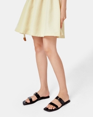 Giày Sandal Bệt Quai Ngang Phối Khóa Trang Trí
