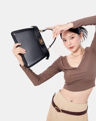 Túi Xách Trung Dập Nổi Trang Trí Khóa