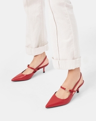 Giày Cao Gót Slingback Phối Khoá La Bàn