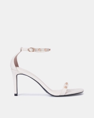 Giày Sandal Gót Thanh Đính Trái Tim Trang Trí