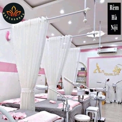 Rèm Voan mềm mại , Rèm ren trắng trơn xỏ khoen