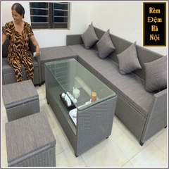 Đệm bông ép 5,5cm, chất vải thô dày siêu ấm, đệm ghế một màu,Đệm sofa