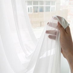 Rèm Voan mềm mại , Rèm ren trắng trơn xỏ khoen