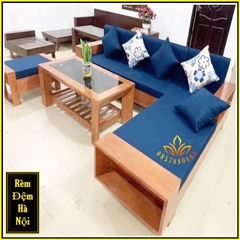 Đệm bông ép 5,5cm, chất vải thô dày siêu ấm, đệm ghế một màu,Đệm sofa
