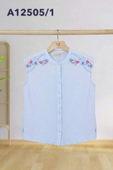 Áo Kiểu Linen Sát Nách Thêu Họa Tiết - A12505/1