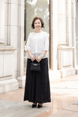 MCollection | Áo Trung Niên Lụa Cotton Dài Tay A12281LW09