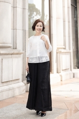 MCollection | Áo Trung Niên Lụa Cotton Dài Tay A12281LW09