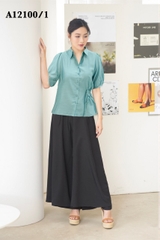 Áo Kiểu Tơ Cotton Tay Lở Buộc Nơ Eo - A12100/1