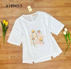 Áo Kiểu Linen Wash Tay Lở Thêu Họa Tiết - A10943/5