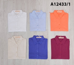 Áo Kiểu Linen Tay Lở Đính Dây Nơ - A12433/1